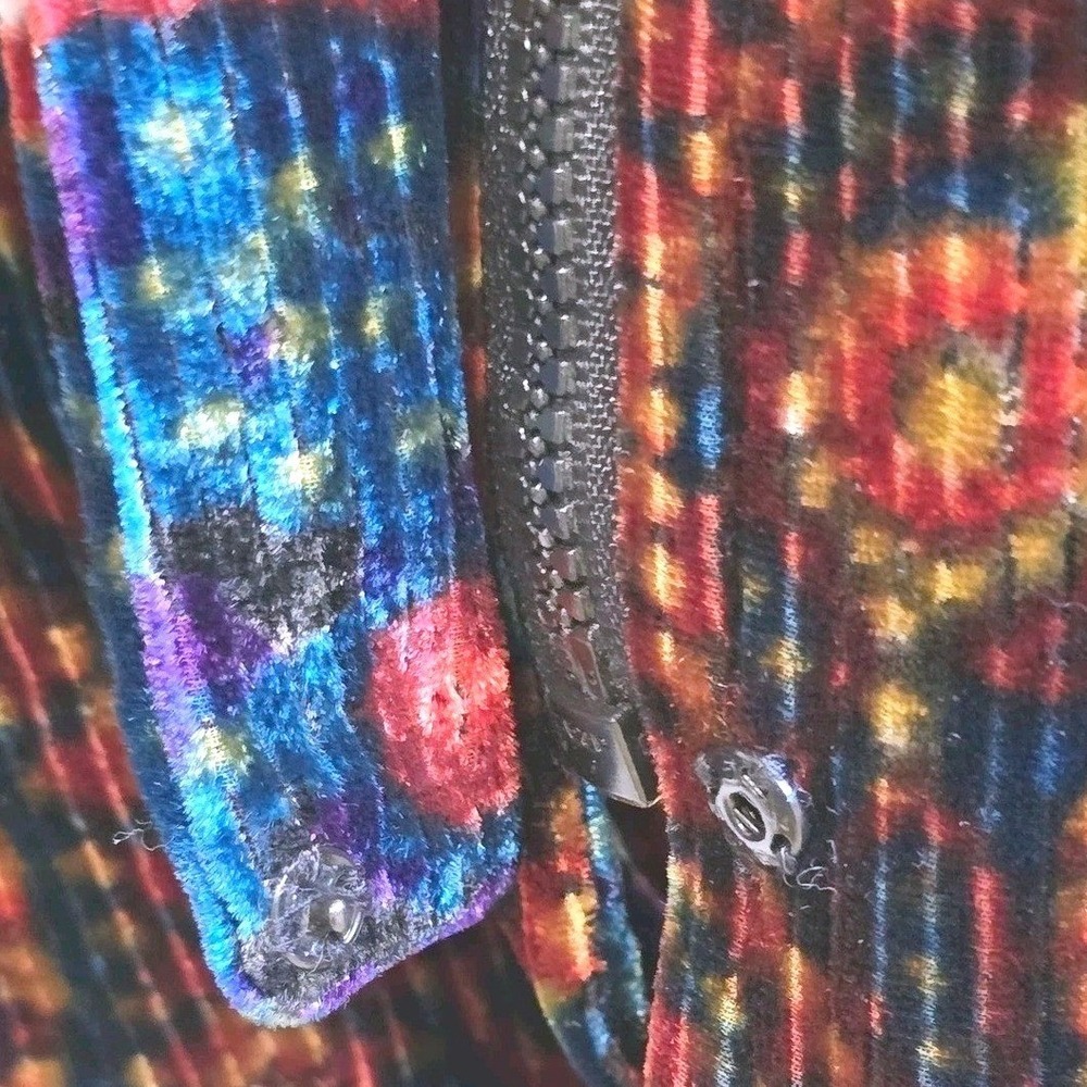 Etcetera Velvet Paisley Fitted Jacket Silk Blend Quilted Lined Boho Luxe Women 4 - Picture 9 of 13